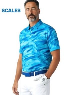 Scales Gear Golf Polo UPF50+ Clubhouse Collection Bahama Current Print Beach 2XL